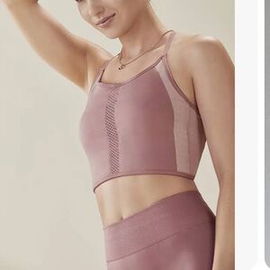 Fabletics X Demi Lovato Women's Courtney Midi Bra Vintage Rose Size small nwt